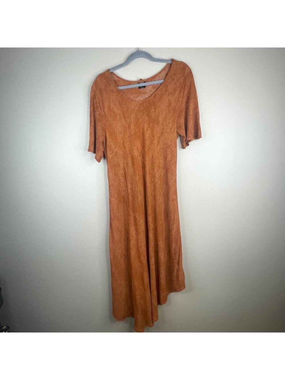Cal Style Beachy Dress Womens Large Asymmetrical Earthy Boho Midi Festival Flowy